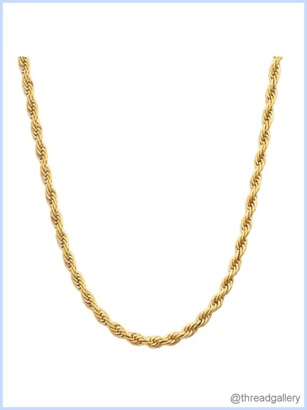 14K Yellow Gold Twisted Rope Chain Necklace Lobster Clasp 22 Inch